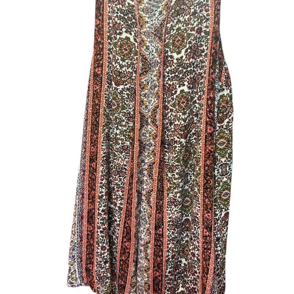 Boho Floral Sleeveless Swing Dress - Picture 2 of 6